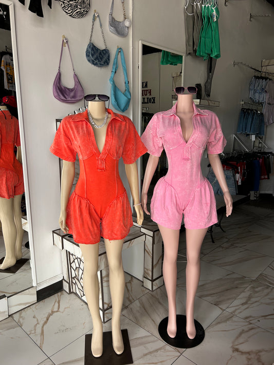 Lillie Romper Acid Washed