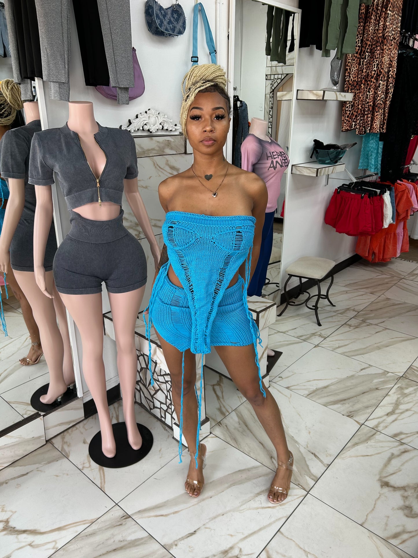 Sasha Crochet Skirt Set